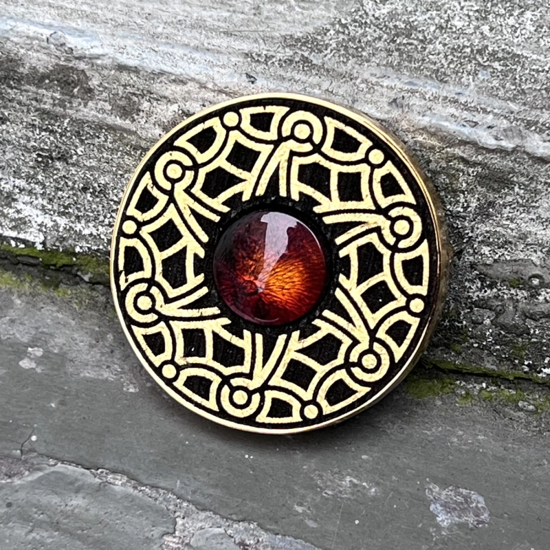 Broszka mandala bursztyn czarny dąb srebro pozłacane Galeria bursztyn Tadeusz Dobkowski 4153.jpg