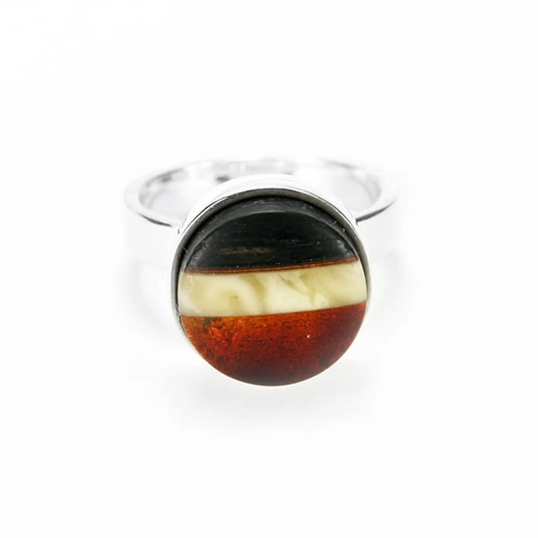 Pierścionek Galeria Bursztyn Tadeusz Dobkowski czarny dąb srebro okrągły regulowany amber wood silver 3579.jpg