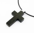 Wisiorek krzyżyk 40mm bursztyn czarny dąb srebro 5730