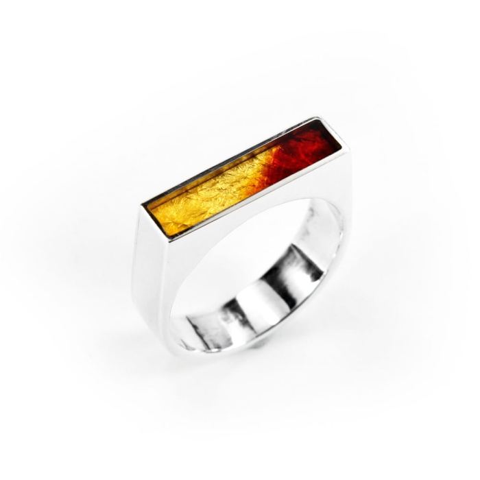 Pierścionek sygnet bursztyn srebro czarny dąb amber wood silver Galeria Bursztyn Tadeusz Dobkowski 6440.jpg